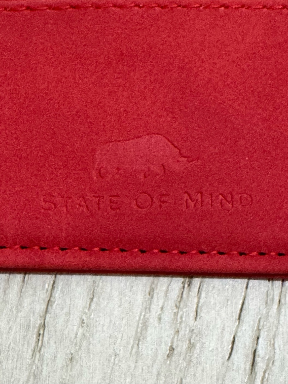States of Mind Red Leather Card Holder Slim Credit Card Wallet - Picture 4 of 4